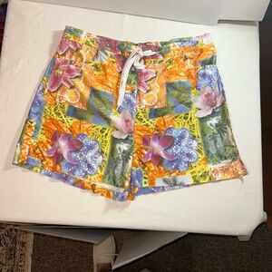 Body Glove Women’s Tropical Floral Board Shorts W/Drawstring /Pockets Sz Xl-EUC